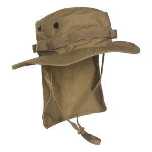 21434 0 600x600 MIL TEC British Boonie Hat with Neck Flap Ripstop Coyote