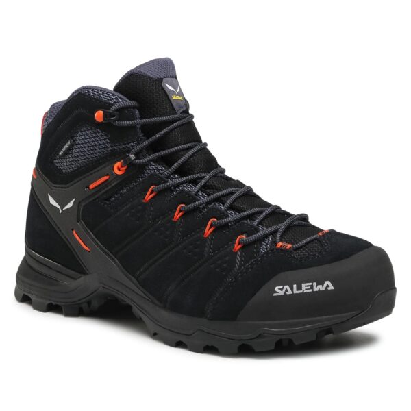 papoutsia pezoporias salewa ms alp mate mid wp 61384 0996 black out fluo orange