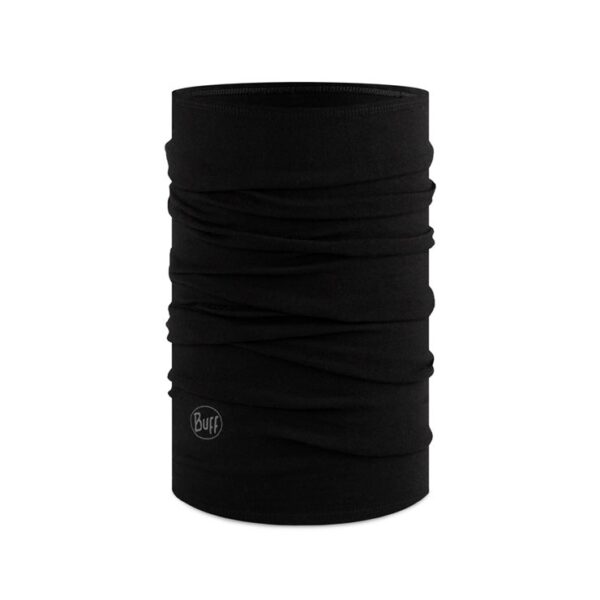 Buff - Merino Midweight Neckwarmer - Solid Black