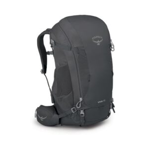 Approachable and comfortable, the 45-litre Viva is a straightforward rucksack-style backpack outfitted with everything you need for single night and multiday backpacking trips, and nothing extra. Its AirScape™ suspension system is designed to manage heavier loads, while its wide J-zip opening main compartment makes the contents simple to access and arrange. Features Included raincover made with PFC/PFAS-free DWR and bluesign® approved materials Dual zippered hipbelt pockets Internal hydration sleeve with hose port in backpanel Dual side compression straps Dual ice axe/trekking pole loops Front panel lash loops for attaching extra gear Accessory pad straps' Top-loading design with large U-panel access on front panel offers versatile packing options Floating top lid allows flexibility for overloads Large main compartment in top lid has pocket for included raincover