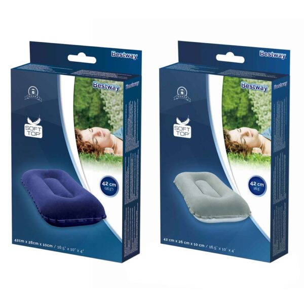 Bestway - Φουσκωτό μαξιλάρι Flocked Air Camp Pillow 42x26x10cm 67121